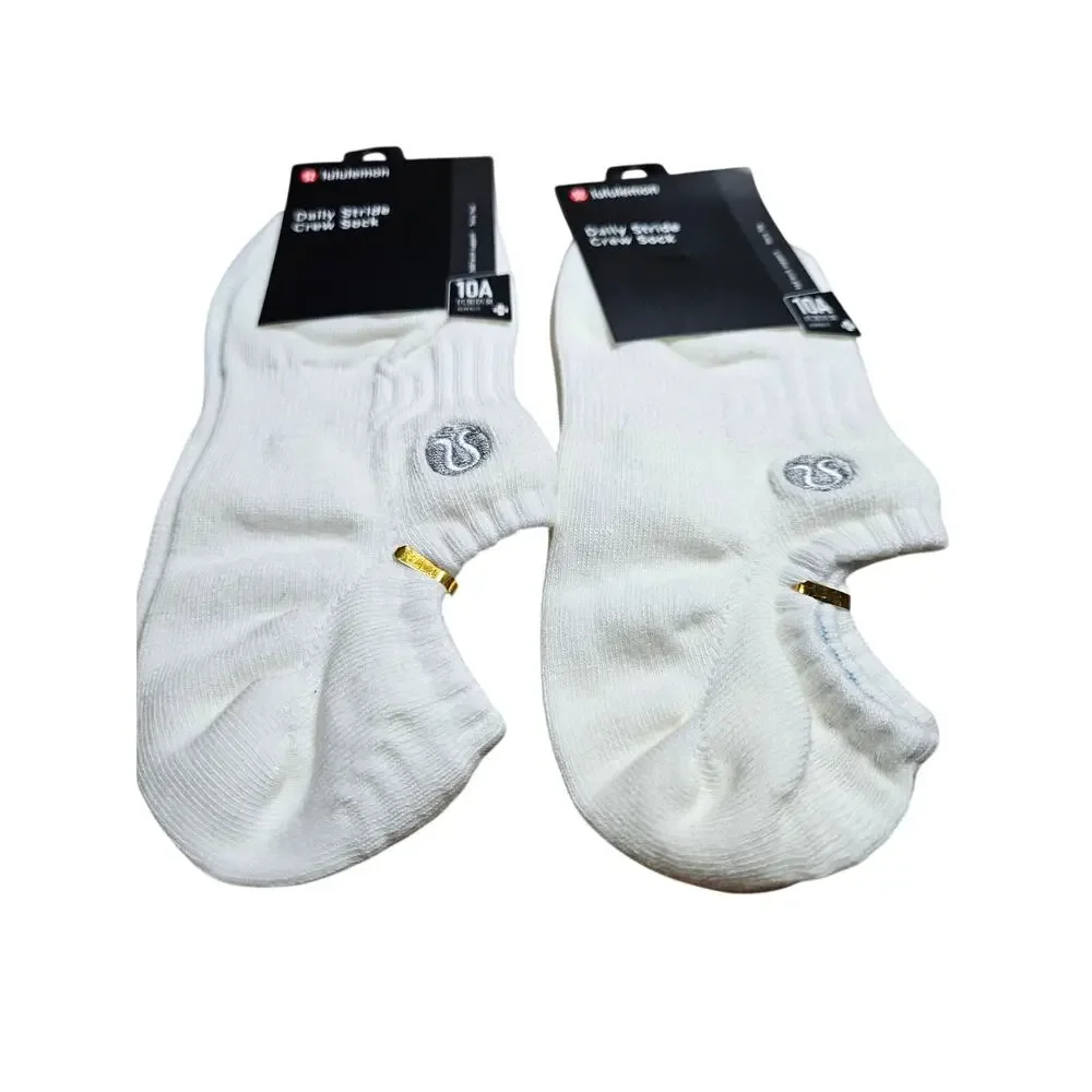 LuLulemon Womens Daily Stride Ankle Crew Socks two pairs large White